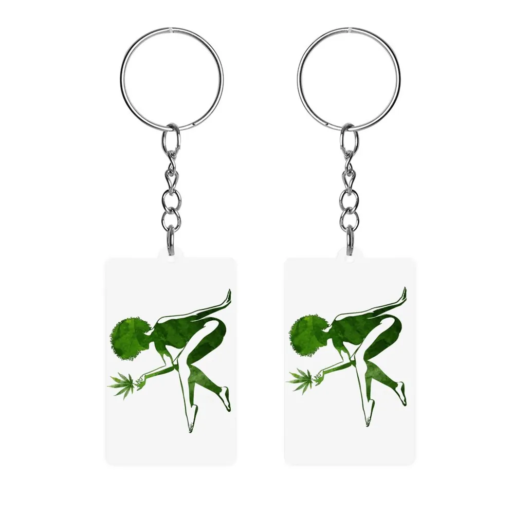 Ganja Goddess Silhouette Acrylic Keychain